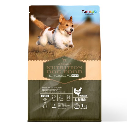 탐사 프리미엄 뉴트리션 도그 푸드 강아지 사료 관절&눈, 치킨, 3kg, 1개