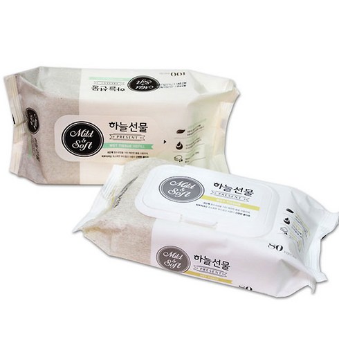하늘선물 물티슈 캡형 80매, 10개